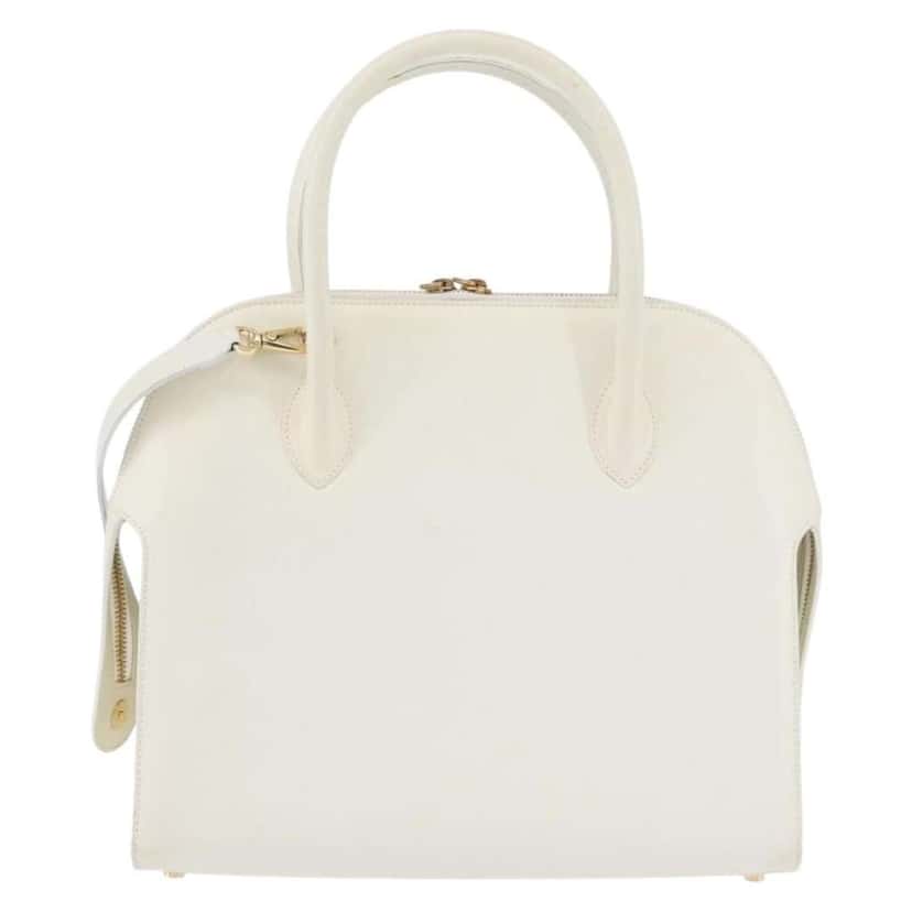 Salvatore Ferragamo Gancini handbag White Leather Fair condition - Back View
