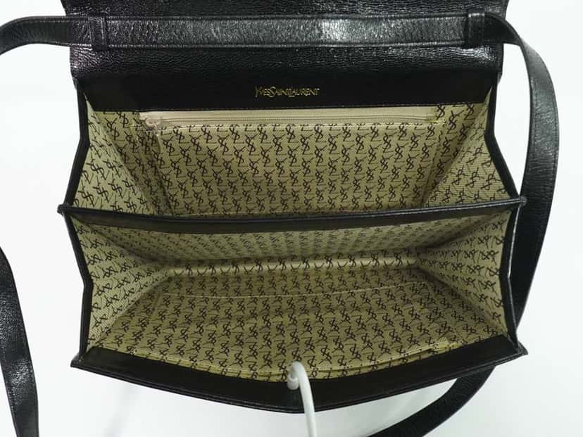 Saint Laurent Vintage Shoulder Bag Black Leather Good condition - Inside View