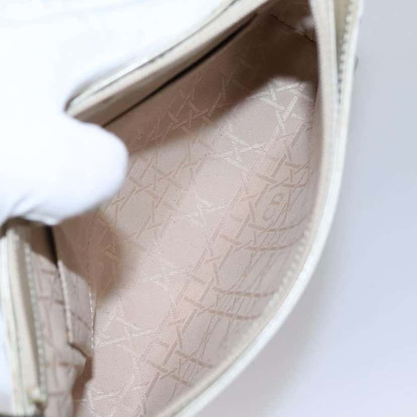 Christian Dior Vintage Zip Shoulder Bag Beige Good condition - Box View