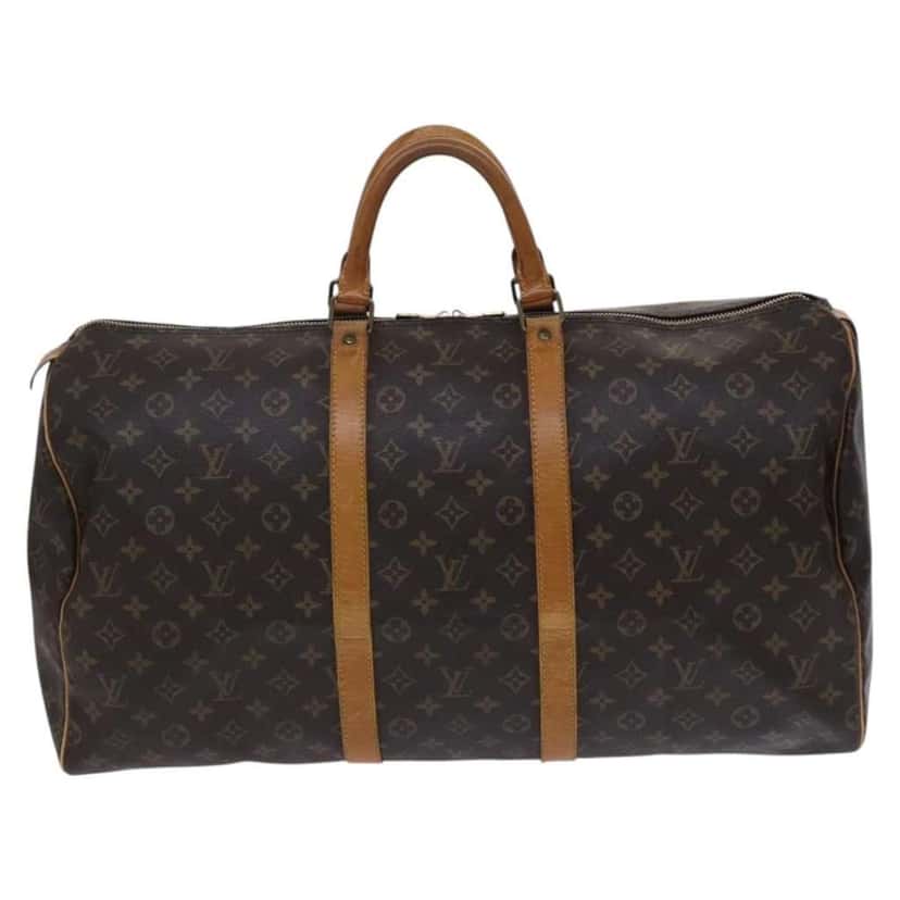 Louis Vuitton Keepall Bag Brown Canvas Fair condition - Front View