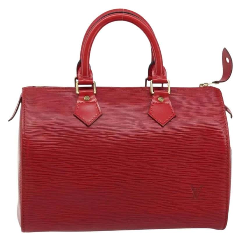 Louis Vuitton Speedy Handbag Red Leather Good condition - Front View