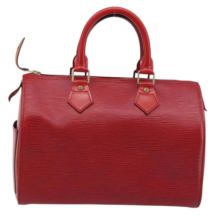 Louis Vuitton Speedy Handbag Red Leather Good condition - Back View