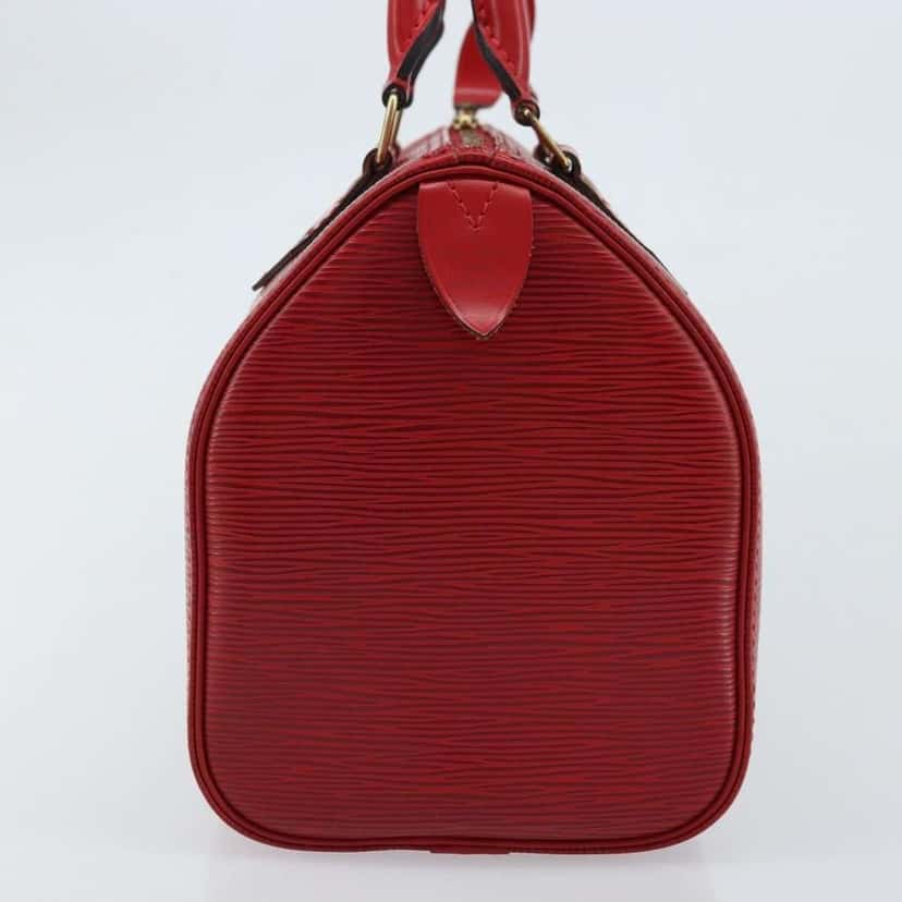Louis Vuitton Speedy Handbag Red Leather Good condition - Inside View