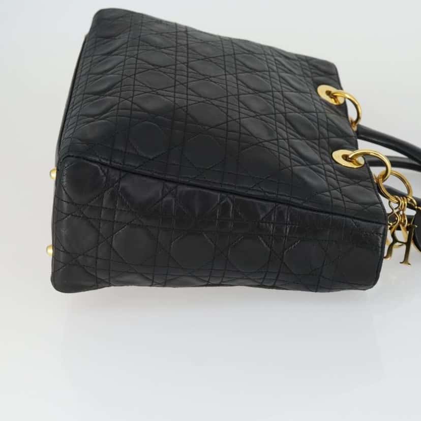 Christian Dior Vintage Lady Dior Bag Black Leather Good condition - Inside View