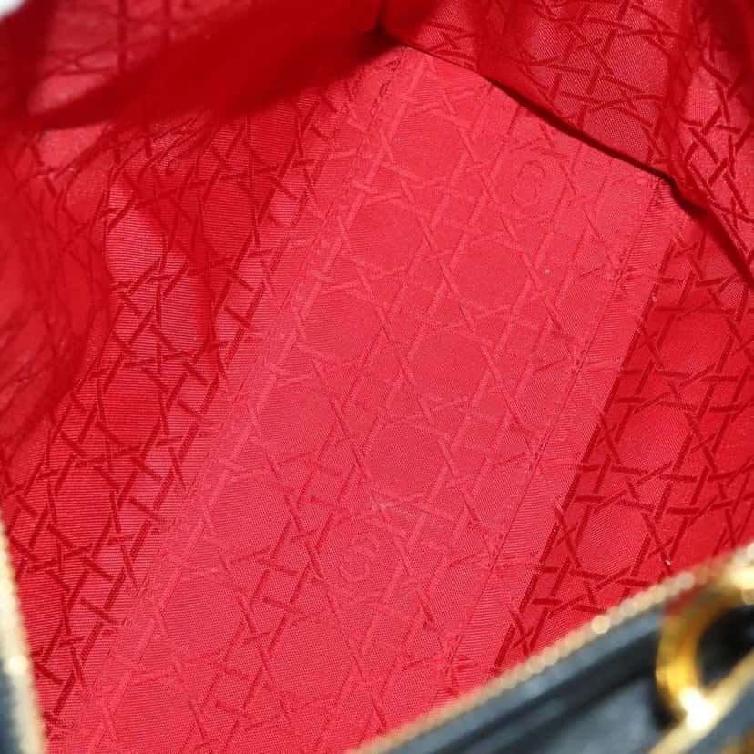 Christian Dior Vintage Lady Dior Bag Black Leather Good condition - Box View