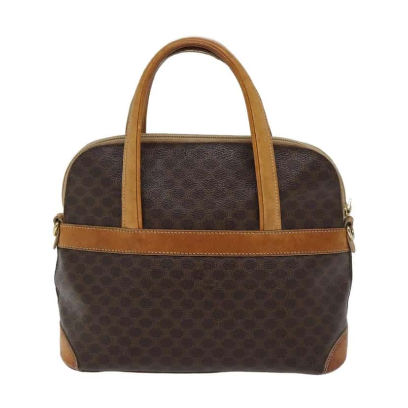 Celine Vintage Macadam Handbag Brown Canvas Fair condition - Back View