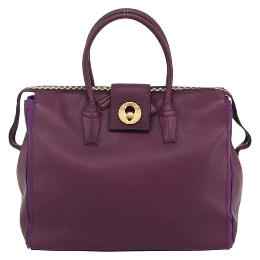 Saint Laurent Bicolor Muse Two Cabas Purple Leather Good condition - Front View