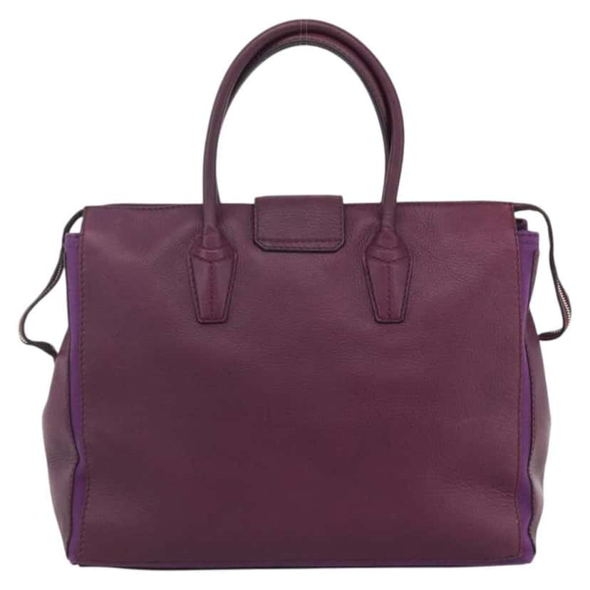 Saint Laurent Bicolor Muse Two Cabas Purple Leather Good condition - Back View