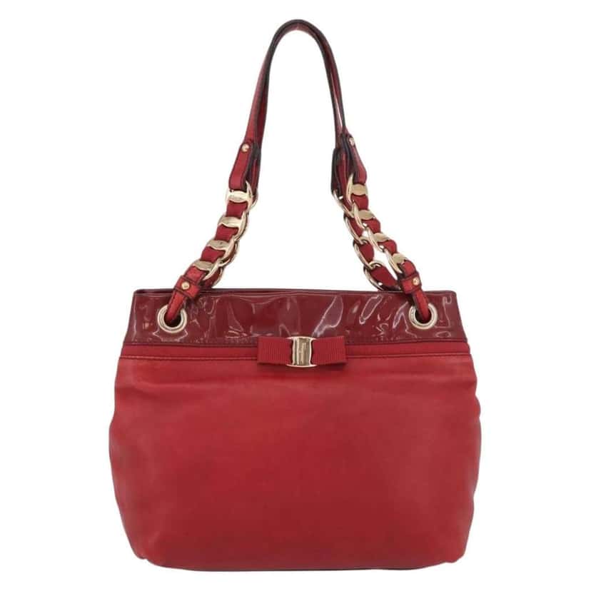 Salvatore Ferragamo Vala tote Red Leather Good condition - Front View