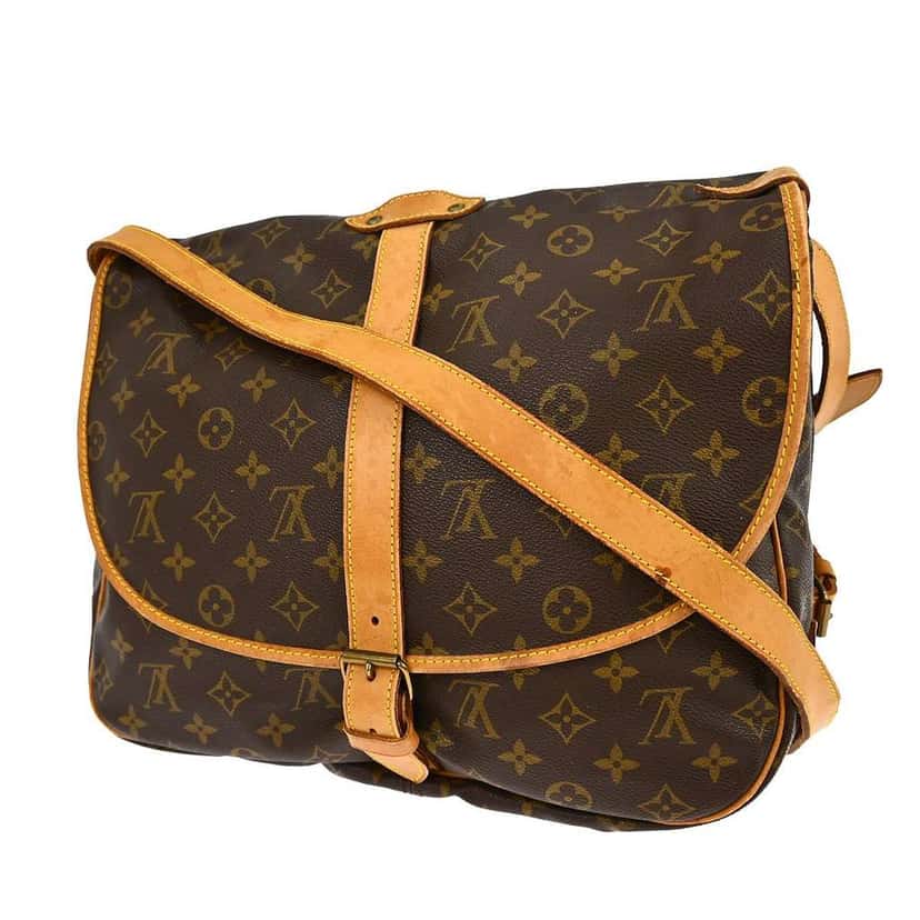 Louis Vuitton Saumur Handbag Brown Canvas Fair condition - Back View