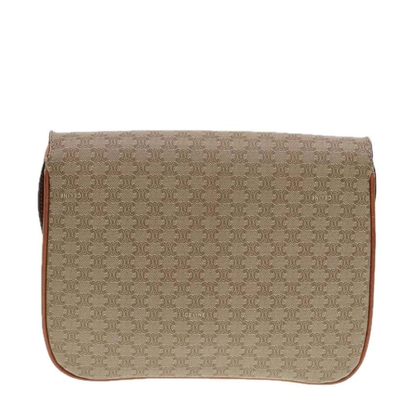 Celine Vintage Macadam Shoulder Bag Beige Canvas Good condition - Back View