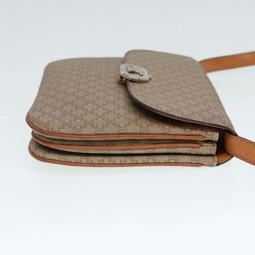 Celine Vintage Macadam Shoulder Bag Beige Canvas Good condition - Inside View