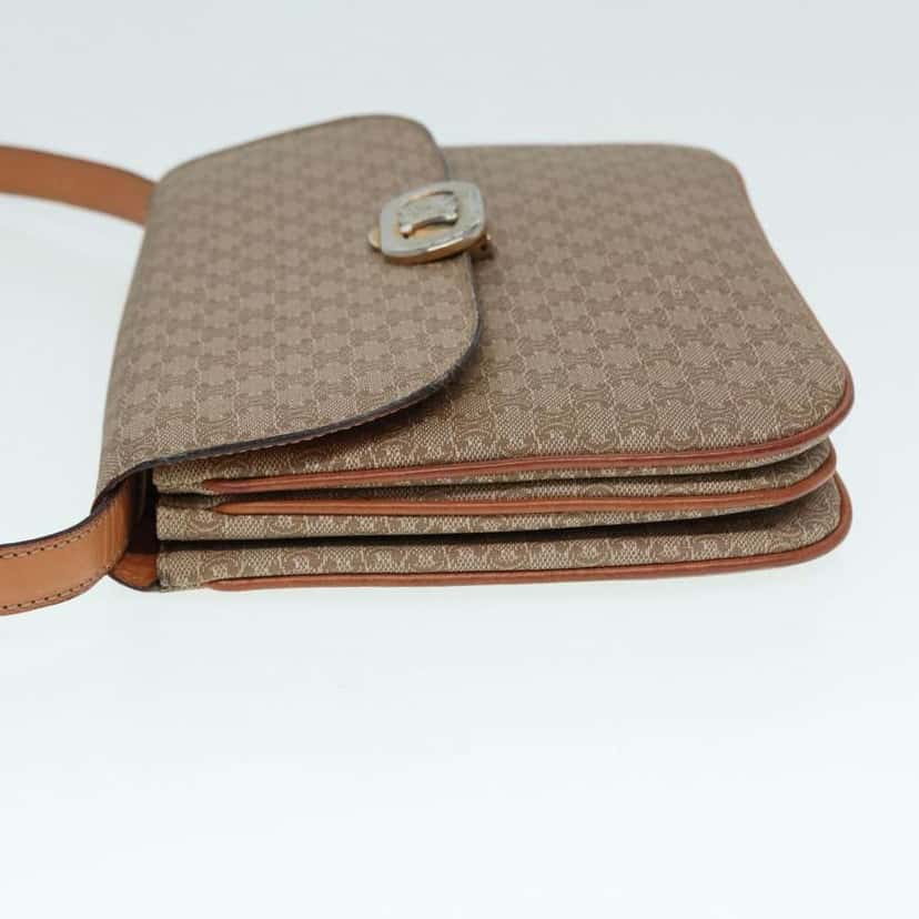 Celine Vintage Macadam Shoulder Bag Beige Canvas Good condition - Model View