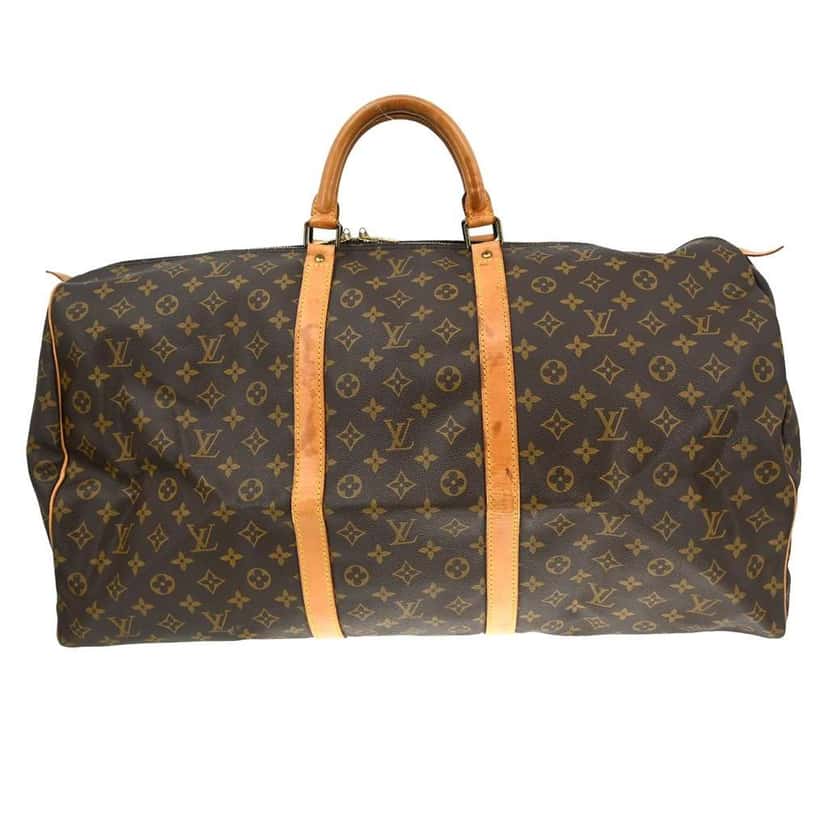 Louis Vuitton Keepall Bag Brown Canvas Fair condition - Front View