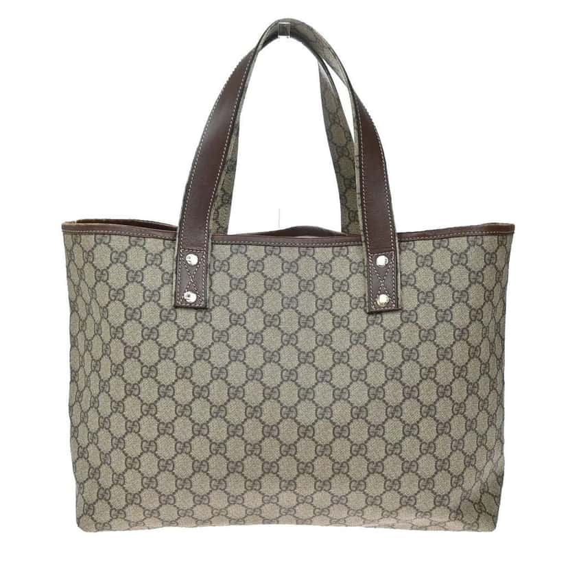 Gucci Web Loop Tote Brown Canvas Good condition - Back View