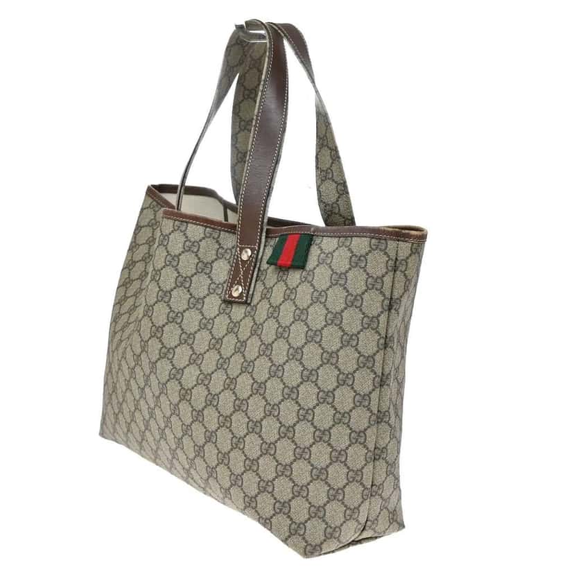 Gucci Web Loop Tote Brown Canvas Good condition - Inside View