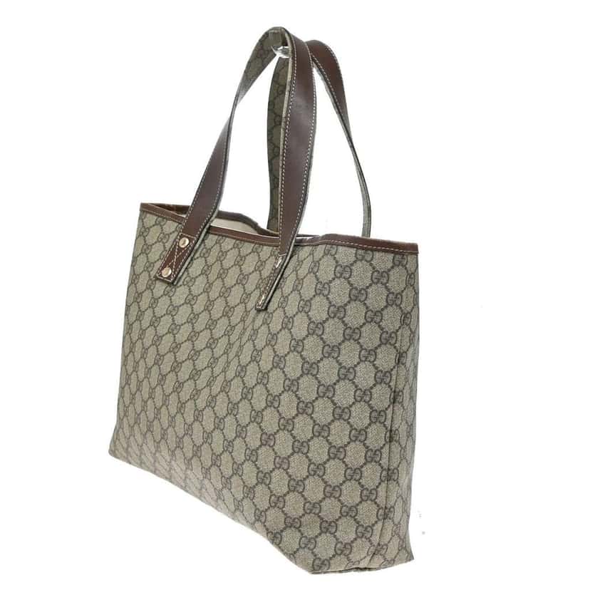 Gucci Web Loop Tote Brown Canvas Good condition - Model View