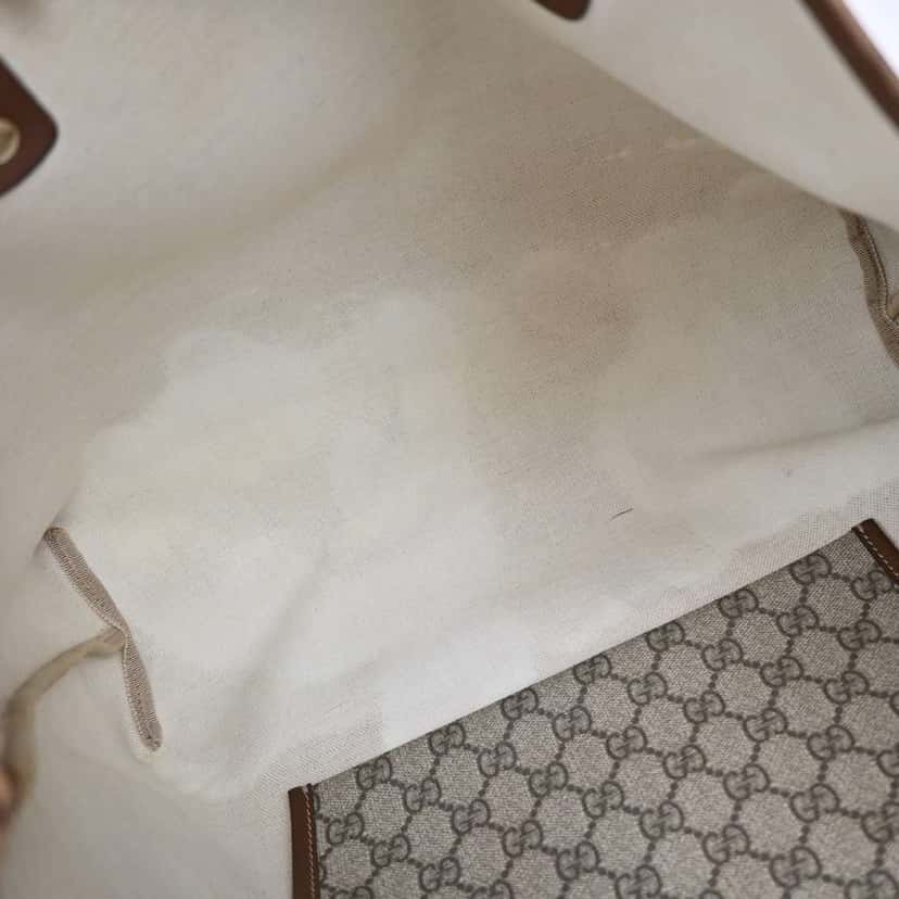 Gucci Web Loop Tote Brown Canvas Good condition - Box View