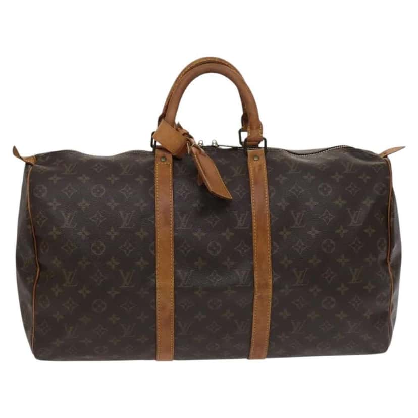 Louis Vuitton Keepall Bag Brown Canvas Fair condition - Front View