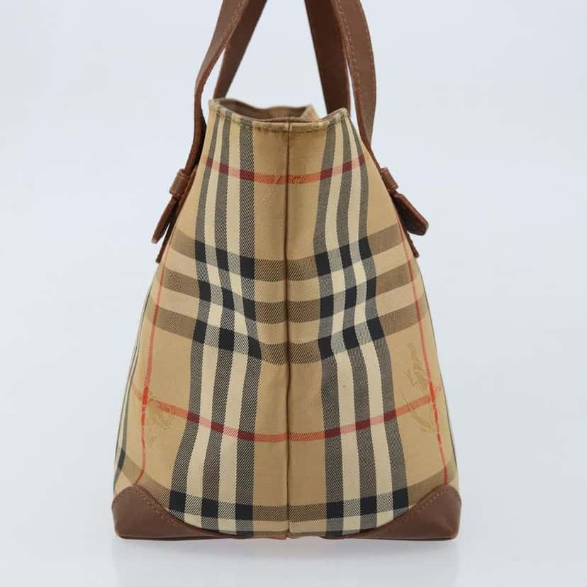 Burberry Nova Check Tote Beige Canvas Fair condition - Model View