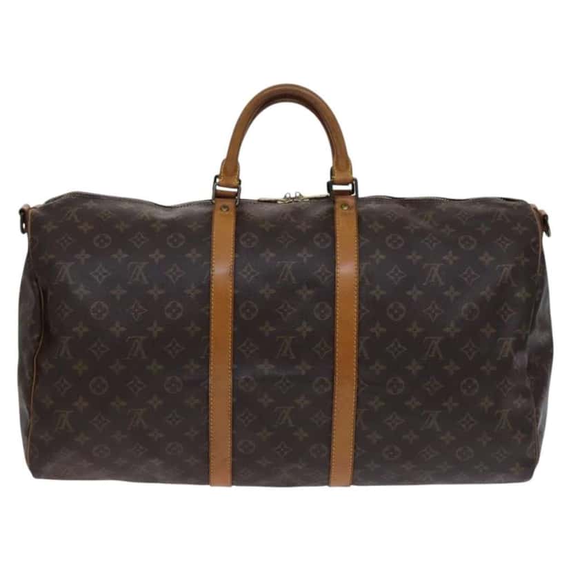 Louis Vuitton Keepall Bandouliere Bag Brown Canvas Fair condition - Back View