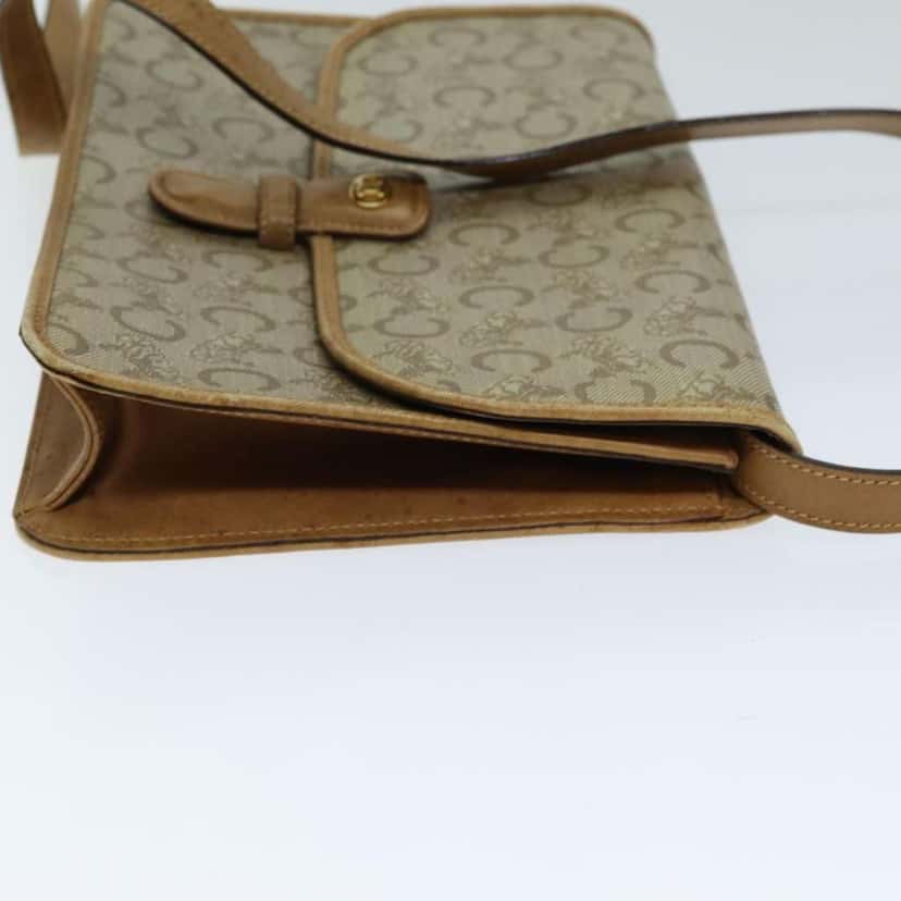 Celine C Macadam Shoulder bag Beige Canvas Good condition - Inside View