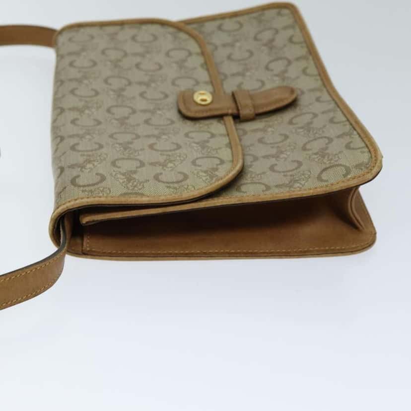 Celine C Macadam Shoulder bag Beige Canvas Good condition - Model View