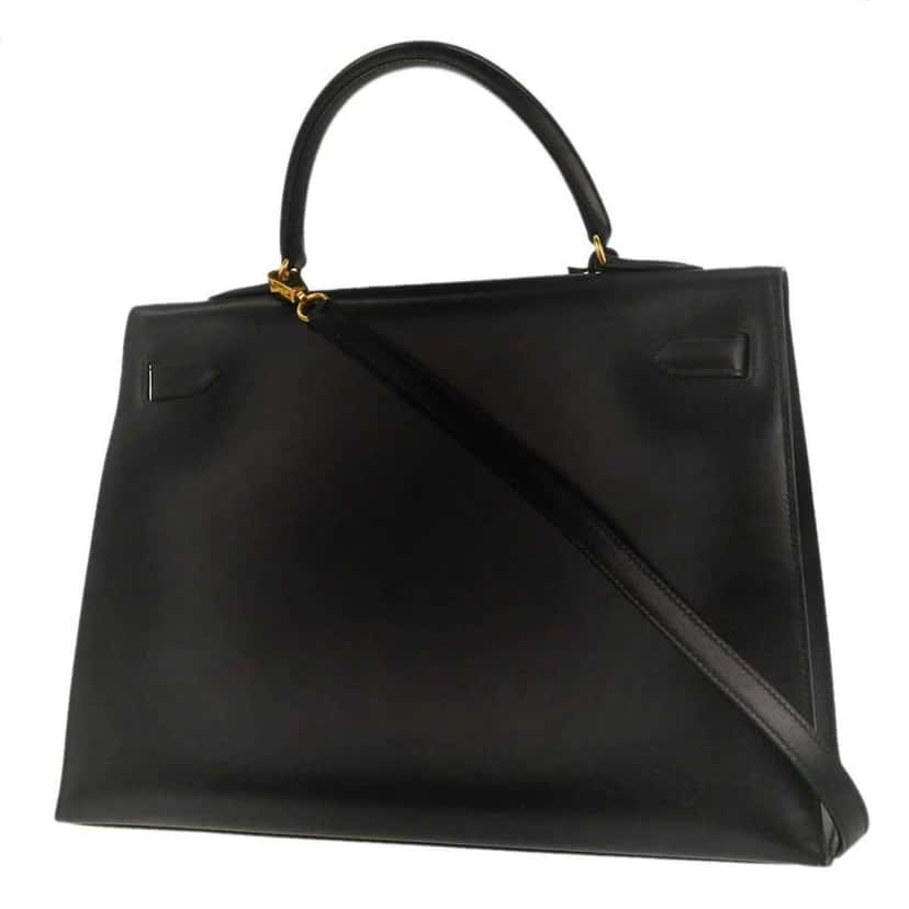 Hermès Kelly Handbag Black Lace Fair condition - Back View