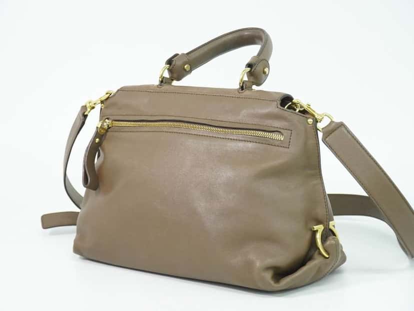 Salvatore Ferragamo Sofia Satchel Brown Leather Fair condition - Back View