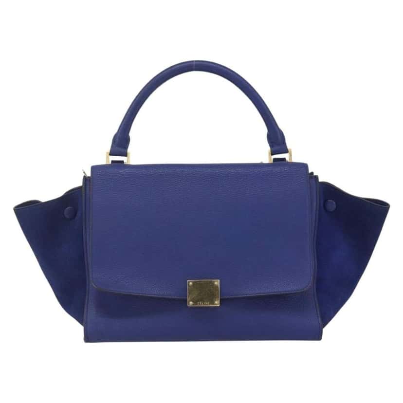 Celine Trapeze Bag Blue Leather Good condition - Front View