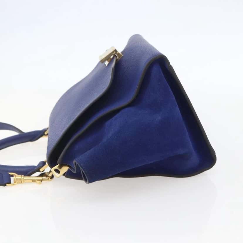 Celine Trapeze Bag Blue Leather Good condition - Inside View