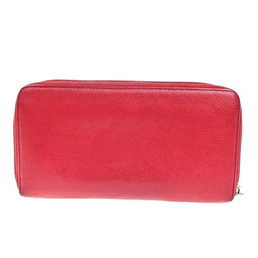 Chanel Timeless CC Zipped Organizer Wallet Red Leather Good condition - Back View