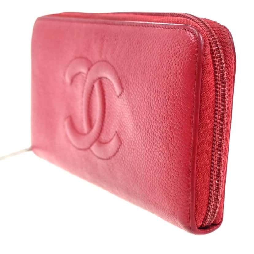 Chanel Timeless CC Zipped Organizer Wallet Red Leather Good condition - Inside View