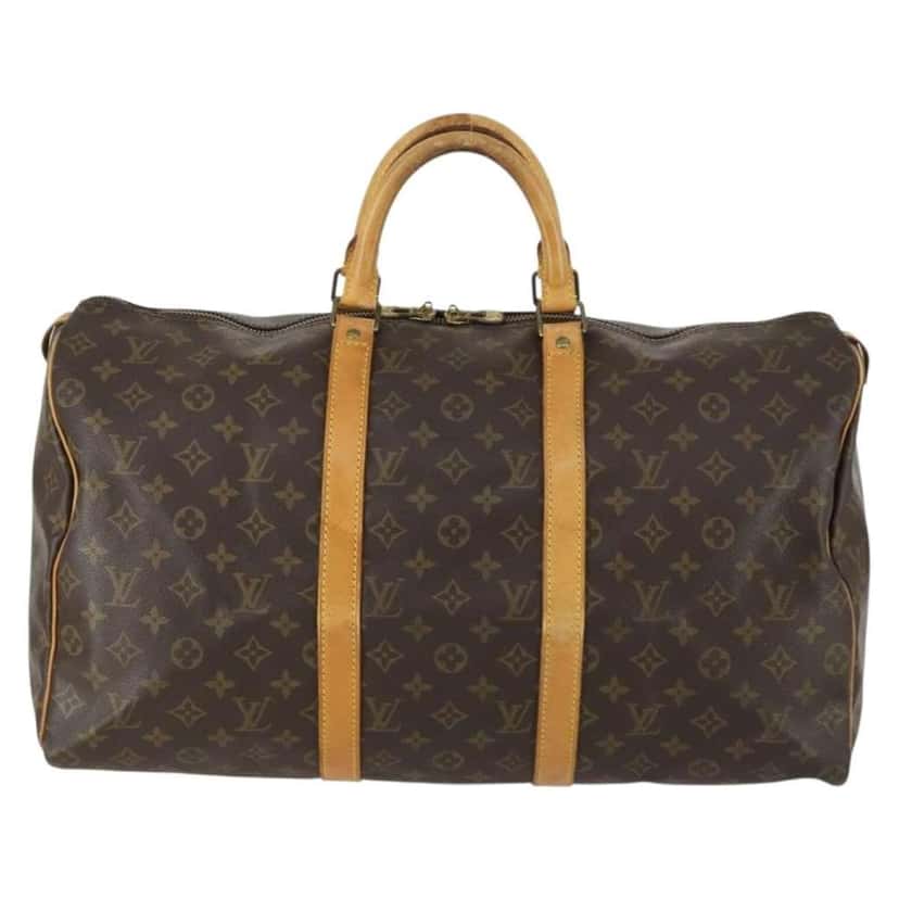 Louis Vuitton Keepall Bag Brown Canvas Good condition - Front View