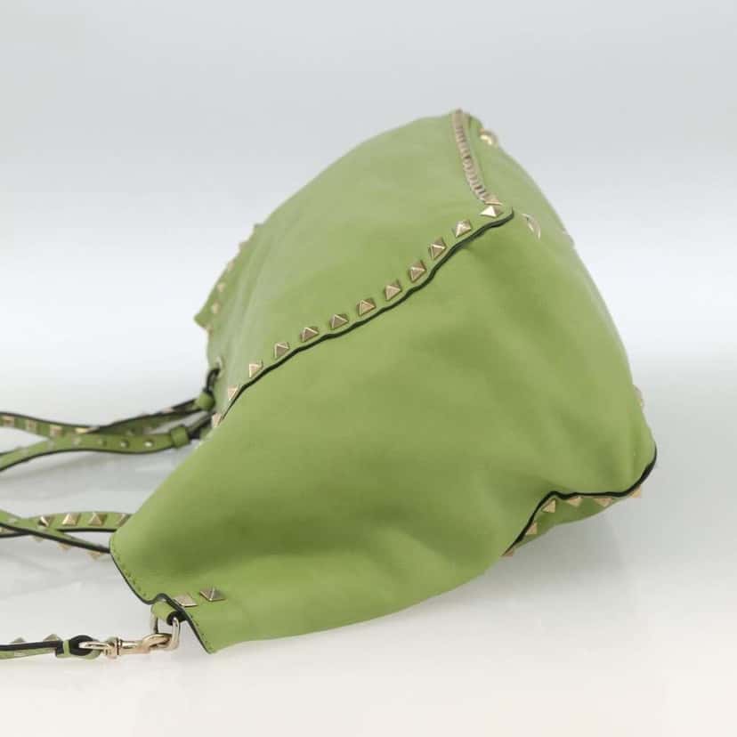 Valentino Garavani Rockstud Tote Green Leather Good condition - Inside View