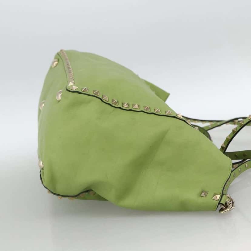Valentino Garavani Rockstud Tote Green Leather Good condition - Model View