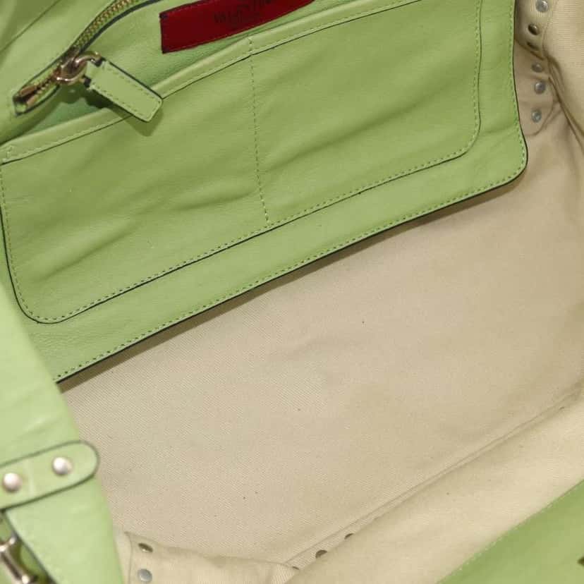 Valentino Garavani Rockstud Tote Green Leather Good condition - Box View