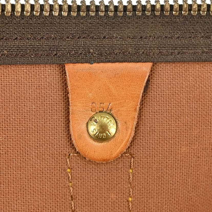 Louis Vuitton Keepall Bag Brown Canvas Fair condition - Model View