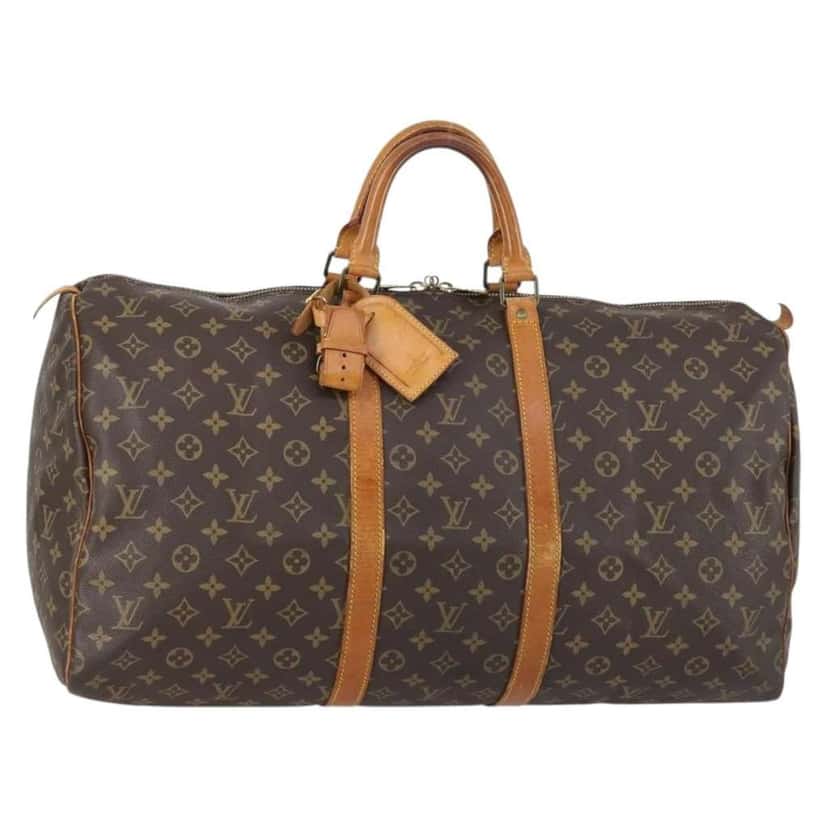 Louis Vuitton Keepall Bag Brown Canvas Fair condition - Front View