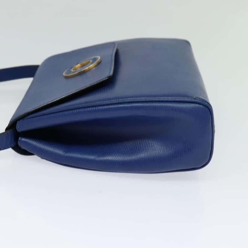 Celine Vintage Circle Logo Crossbody Bag Blue Leather Fair condition - Inside View