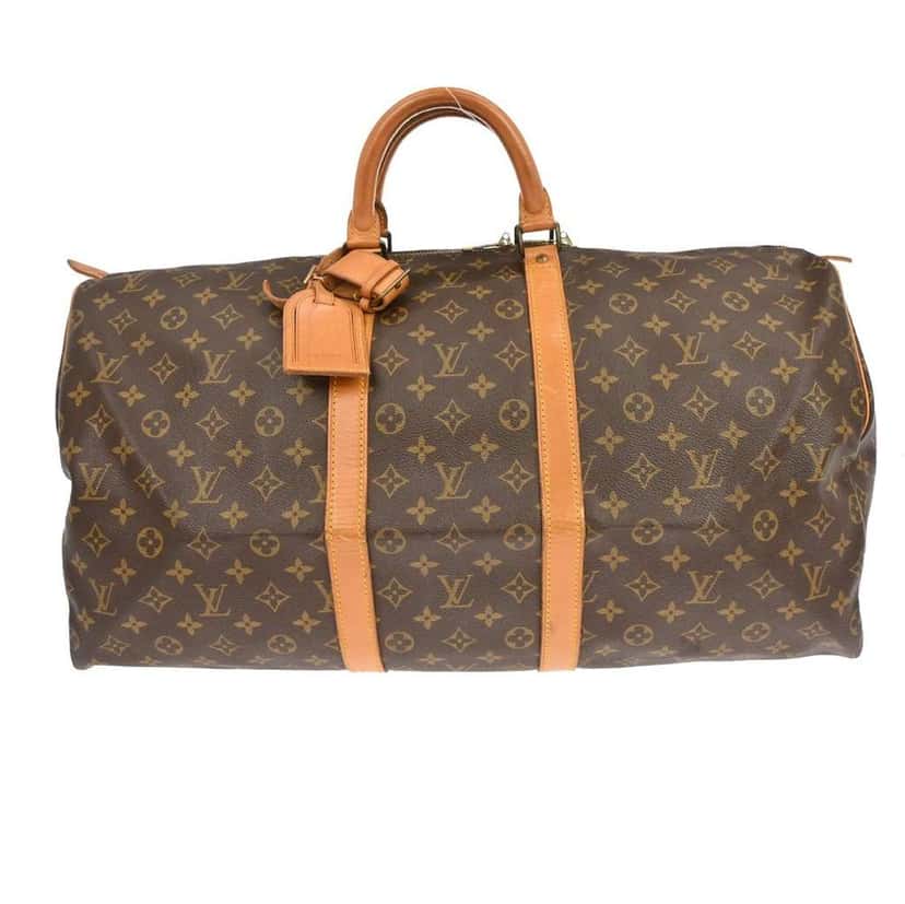 Louis Vuitton Keepall Bag Brown Canvas Good condition - Front View