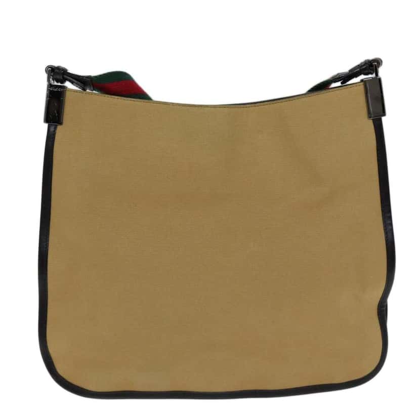 Gucci Vintage Shoulder Bag Beige Canvas Good condition - Back View