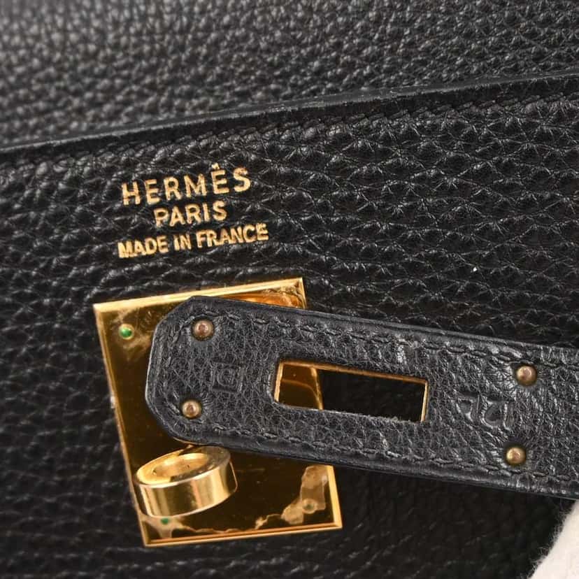 Hermès Kelly Handbag Black Leather Good condition - Model View