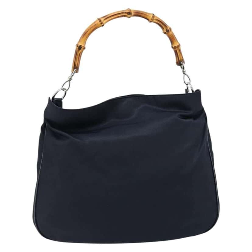 Gucci Vintage Bamboo Shoulder Bag Black Good condition - Back View