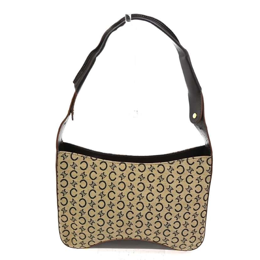 Celine Vintage Macadam Shoulder Bag Brown Canvas Good condition - Front View