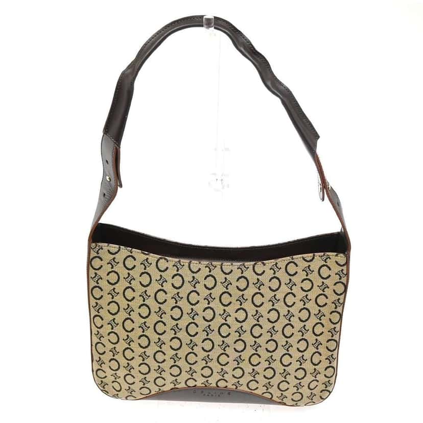 Celine Vintage Macadam Shoulder Bag Brown Canvas Good condition - Back View