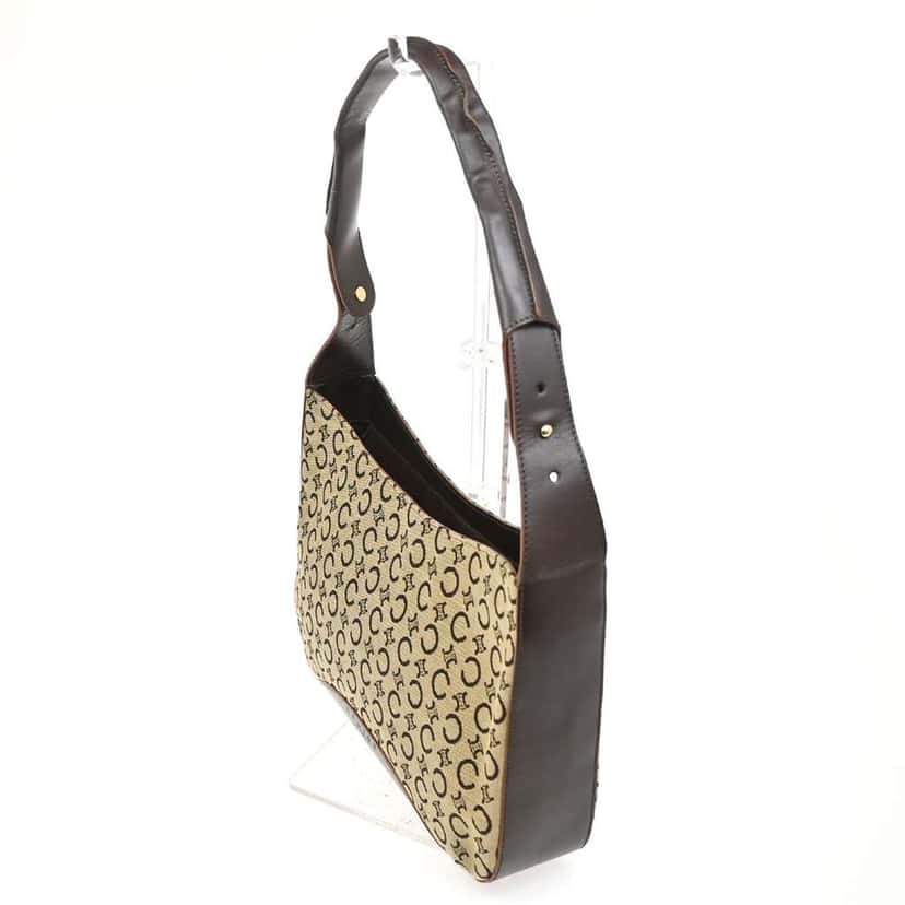 Celine Vintage Macadam Shoulder Bag Brown Canvas Good condition - Inside View