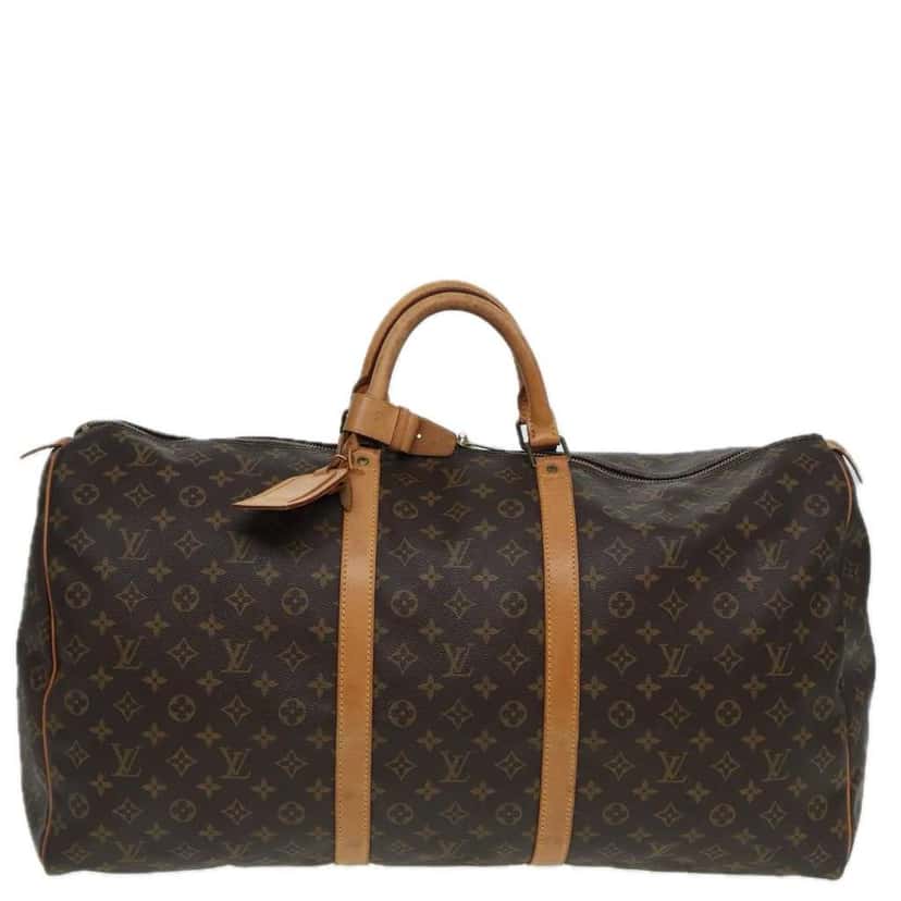 Louis Vuitton Keepall Bag Brown Canvas Fair condition - Front View