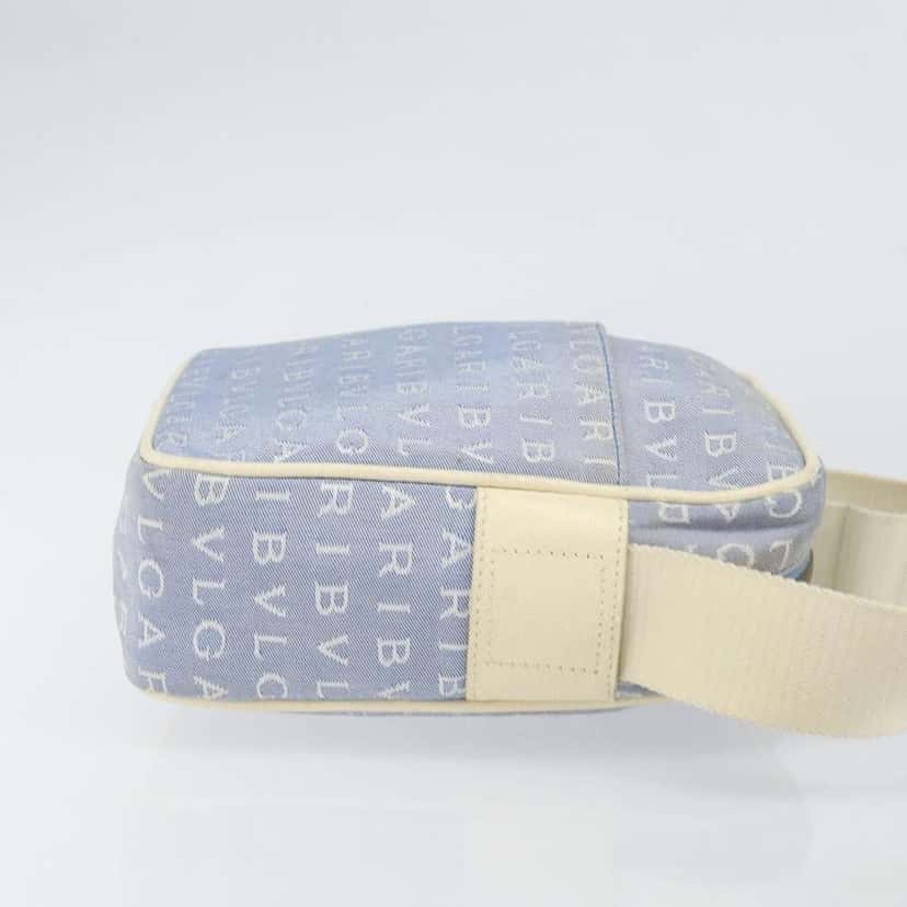 Bvlgari Logomania Shoulder Bag Blue Canvas Good condition - Inside View