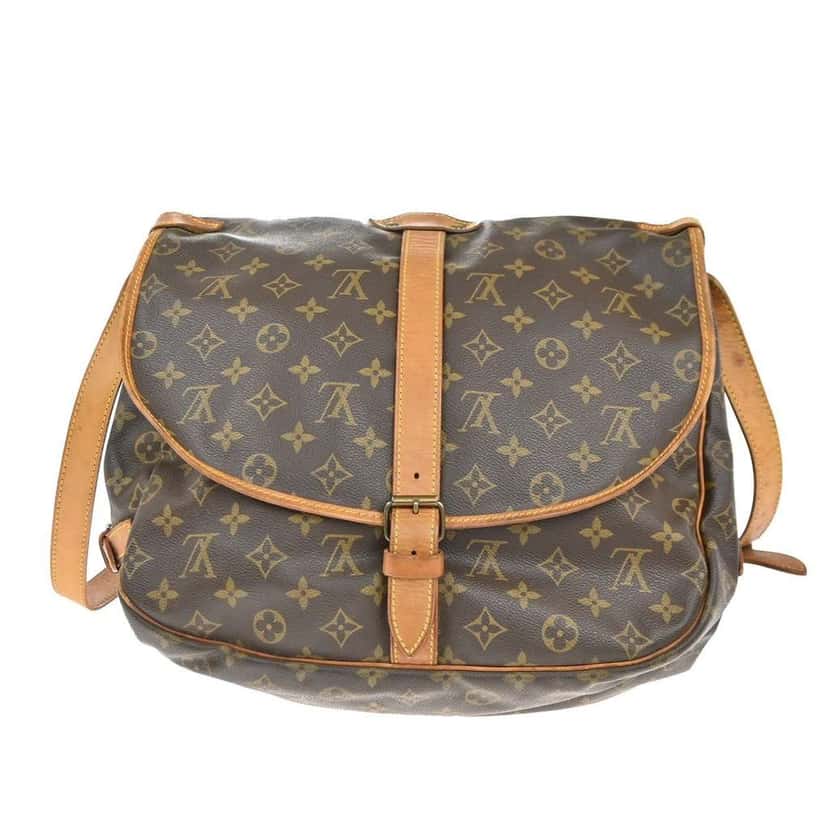 Louis Vuitton Saumur Handbag Brown Leather Fair condition - Front View